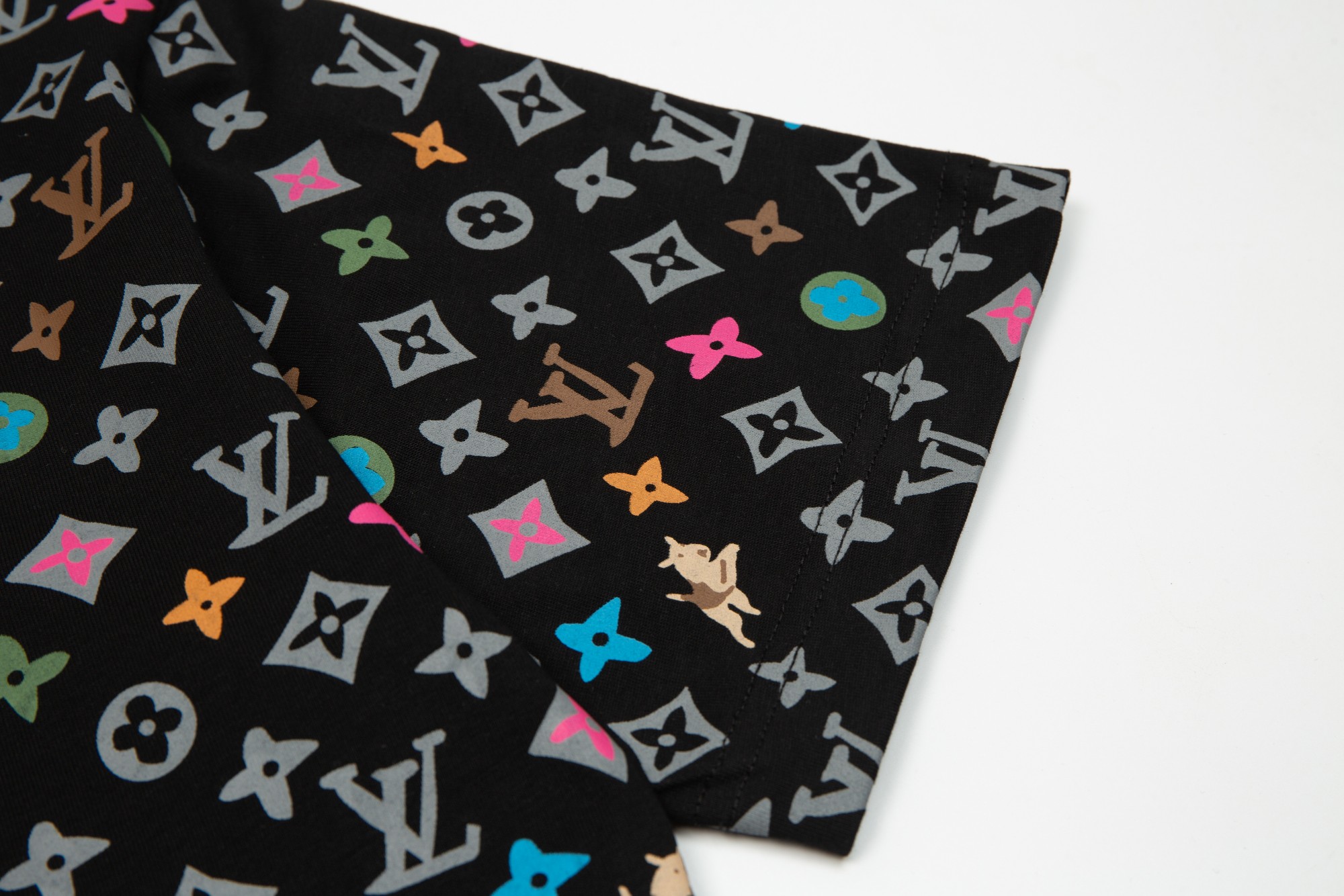 Men's short-sleeved shirt with puppy logo print