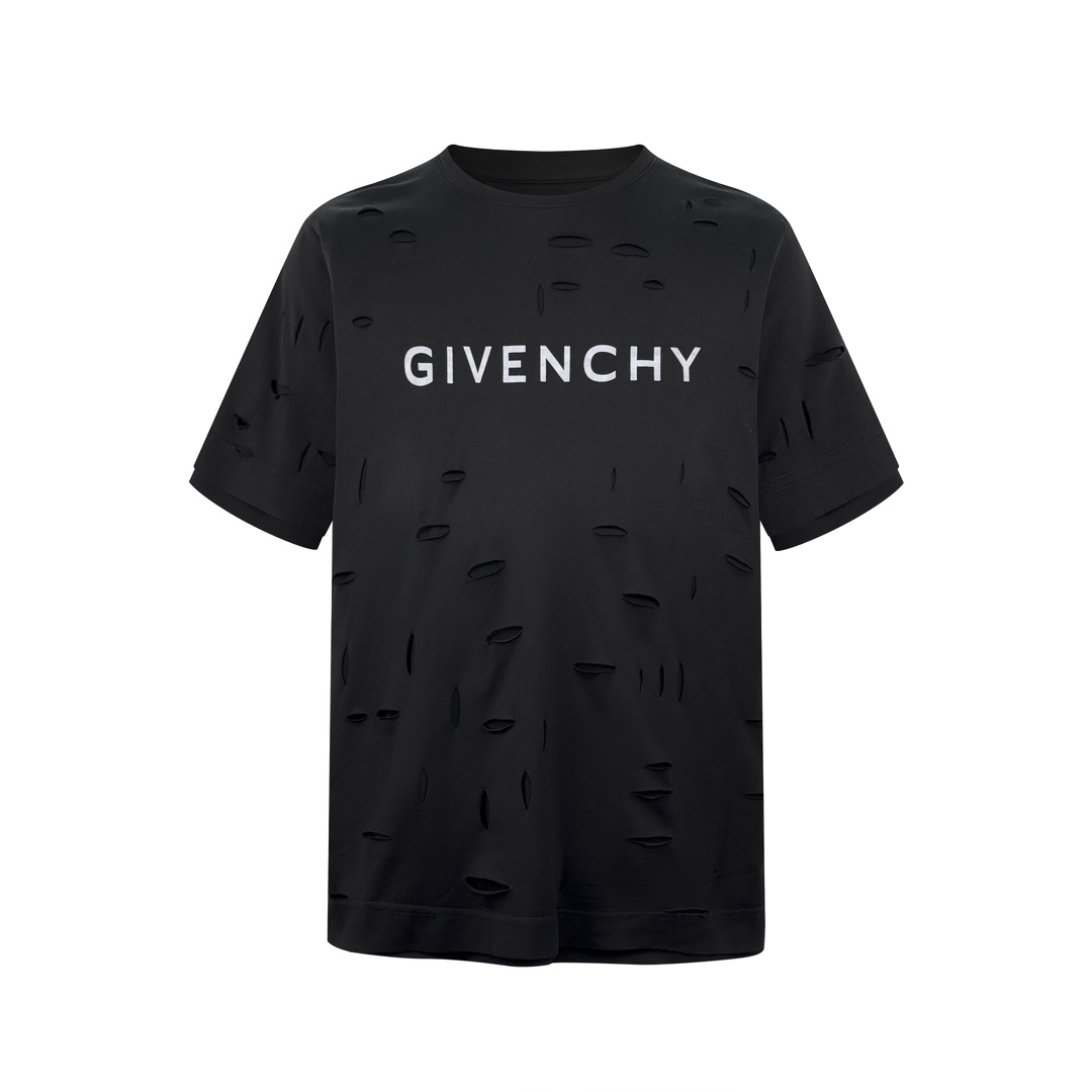 Ripped Double Layer Short Sleeve T-shirt