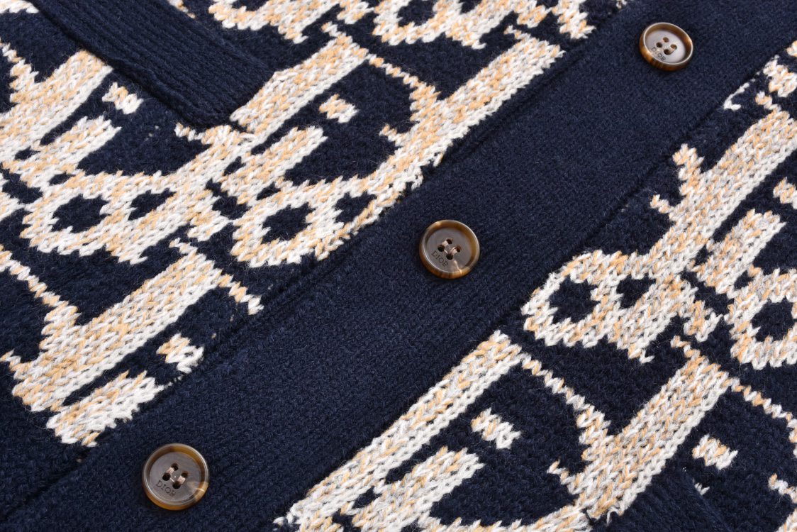 All Over Print Jacquard Cardigan Sweater