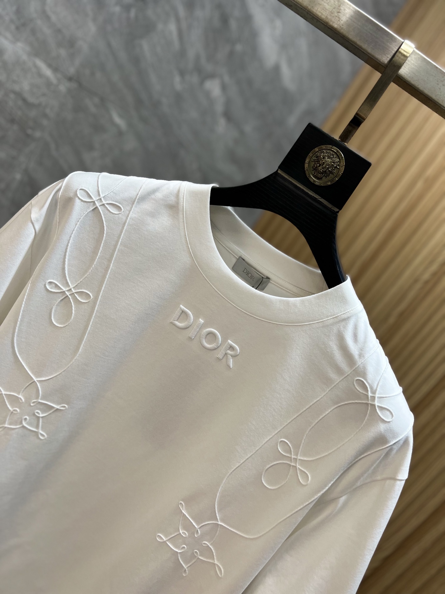 Washed and worn embroidered T-shirt