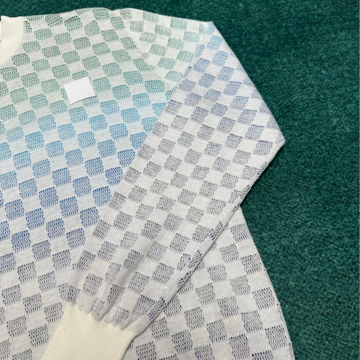 Checkerboard Gradient Jacquard Sweater