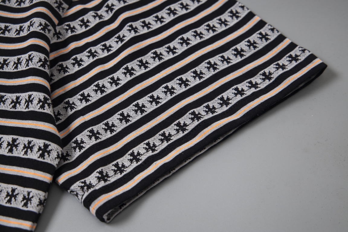 Embroidered striped T-shirt