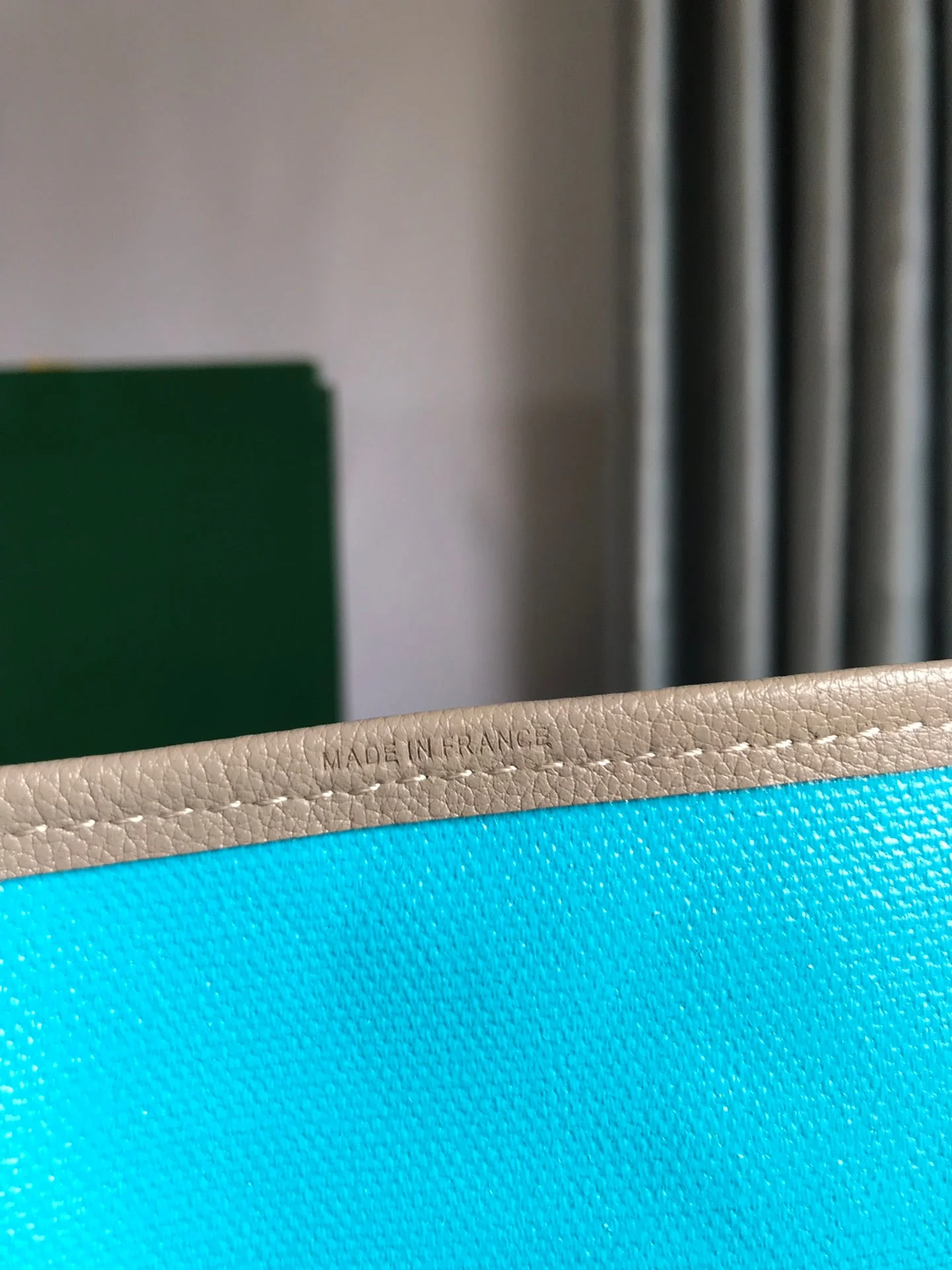 Grey and Blue Canvas Bag