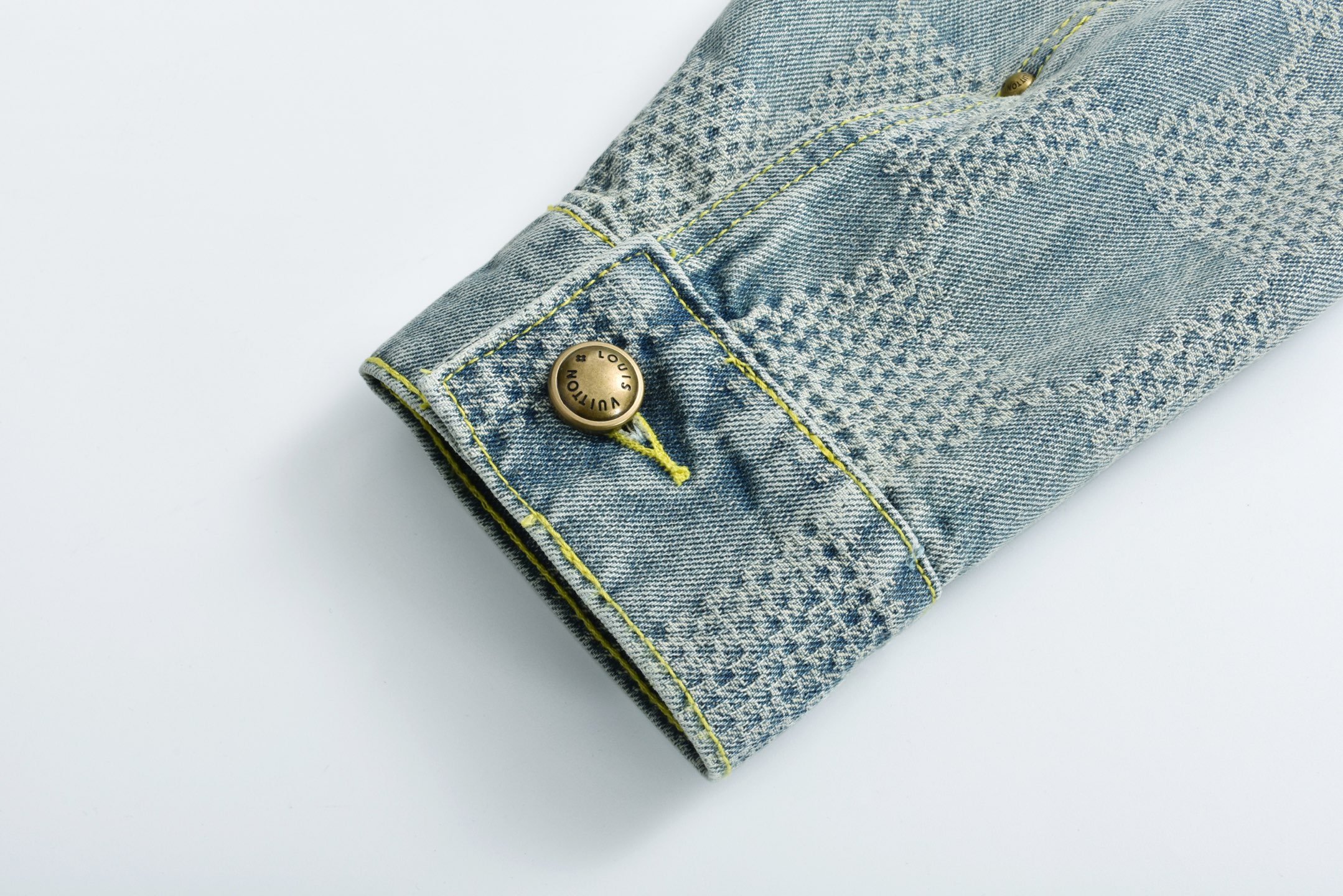 1V25ss checkerboard denim jacket