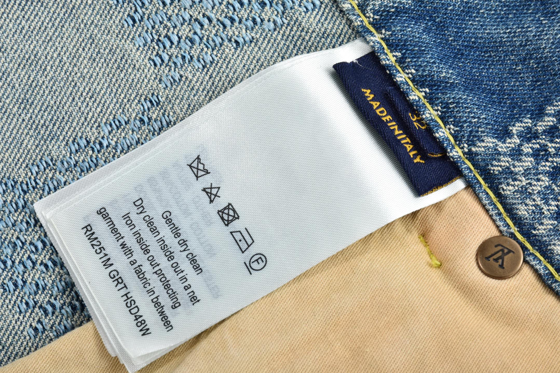 1V25ss checkerboard straight jeans