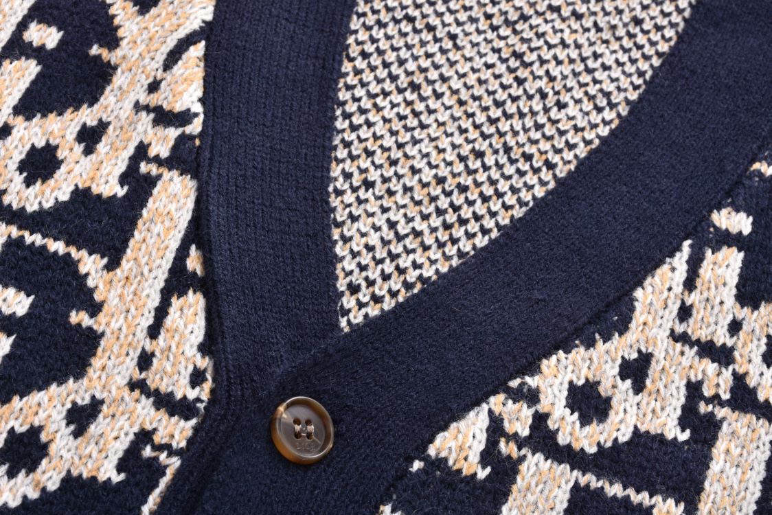 All Over Print Jacquard Cardigan Sweater