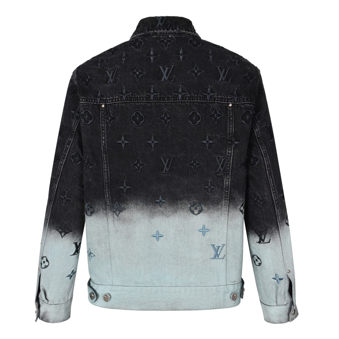 24FW Gradient Spray Embroidery Denim Jacket