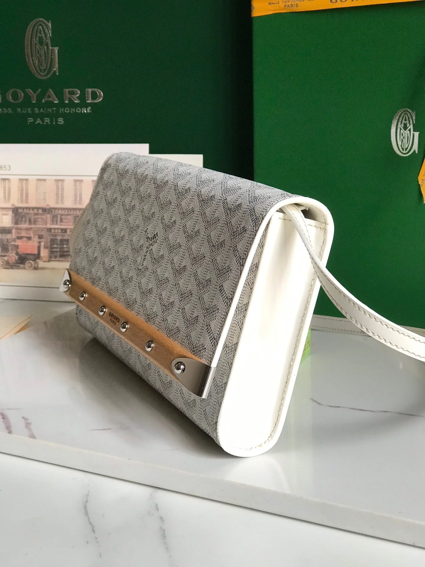 White Canvas Small Clutch