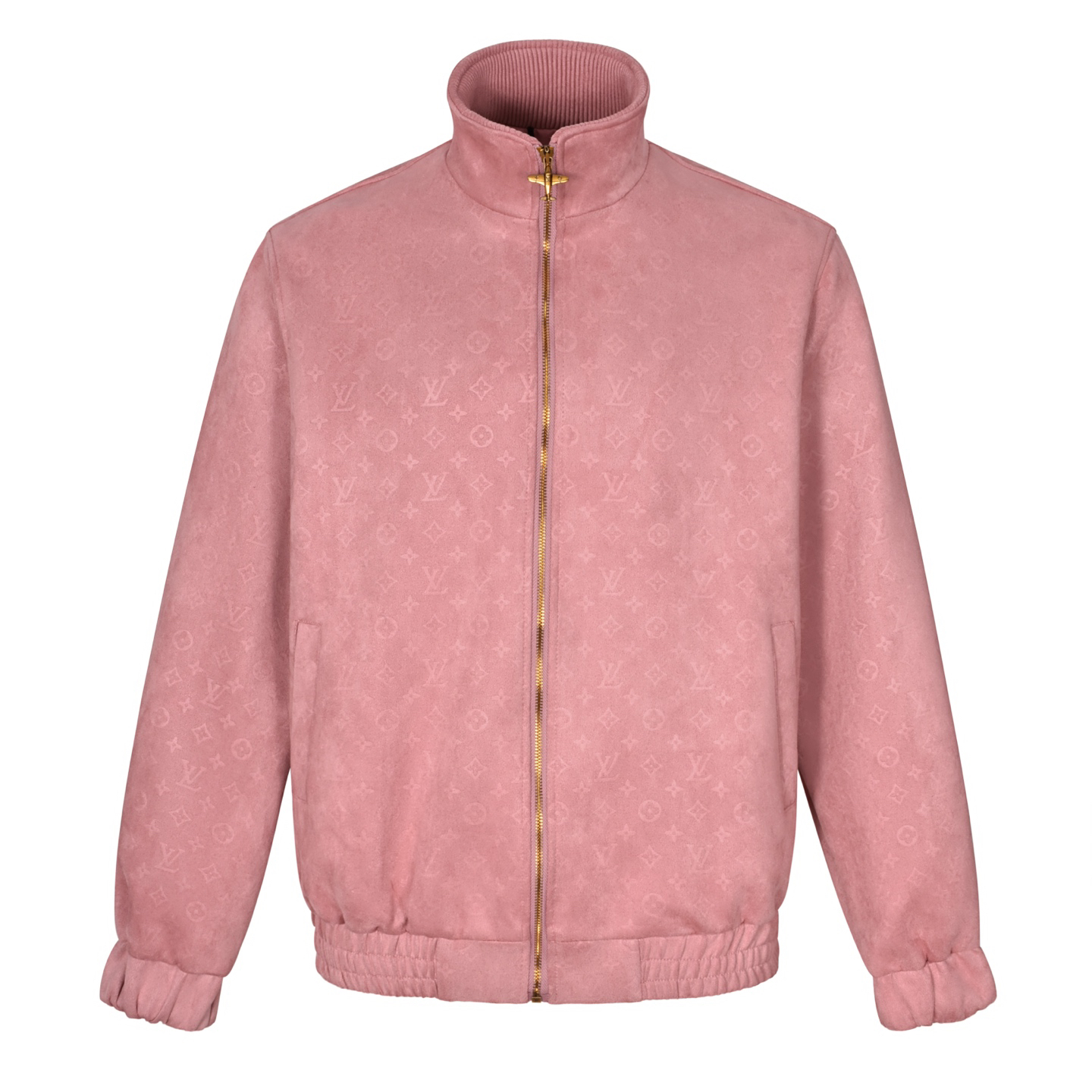 All over print suede stand collar jacket