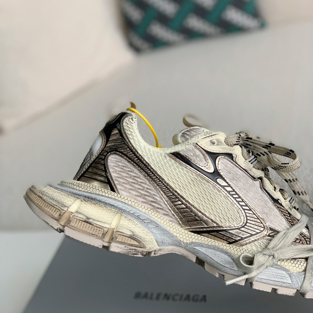 3XL logo-embossed mesh trainers