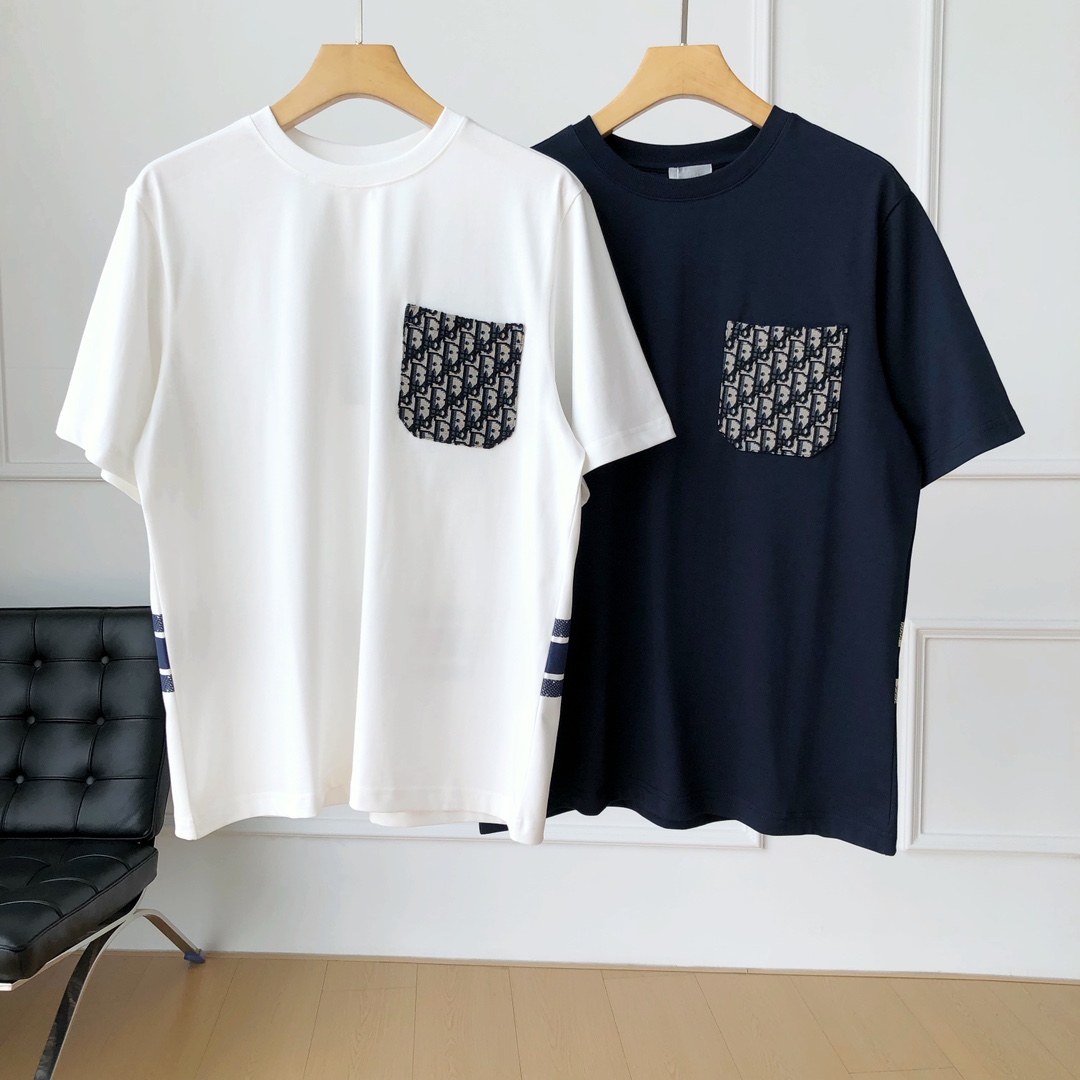 Old Monogram Pocket Patchwork Couple T-Shirt