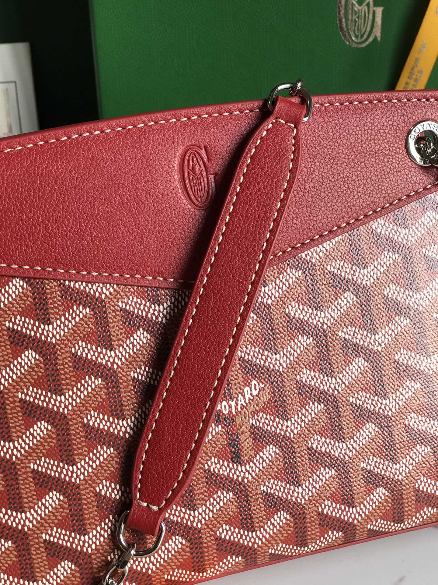 Red Calfskin Structured Mini Bag