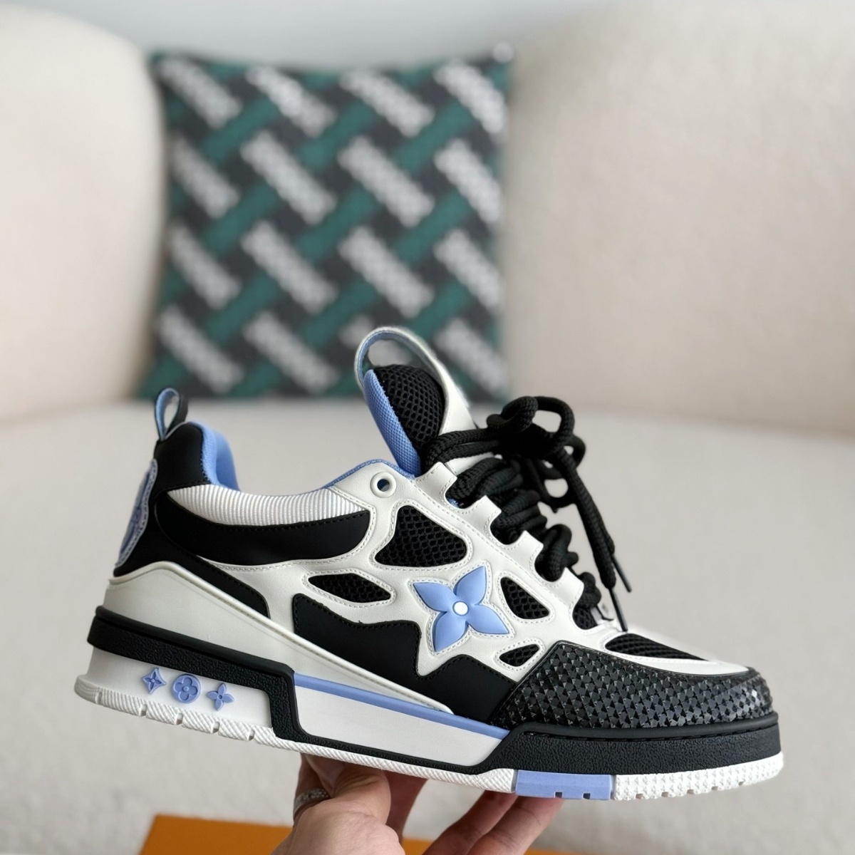 Black low-top skate shoes