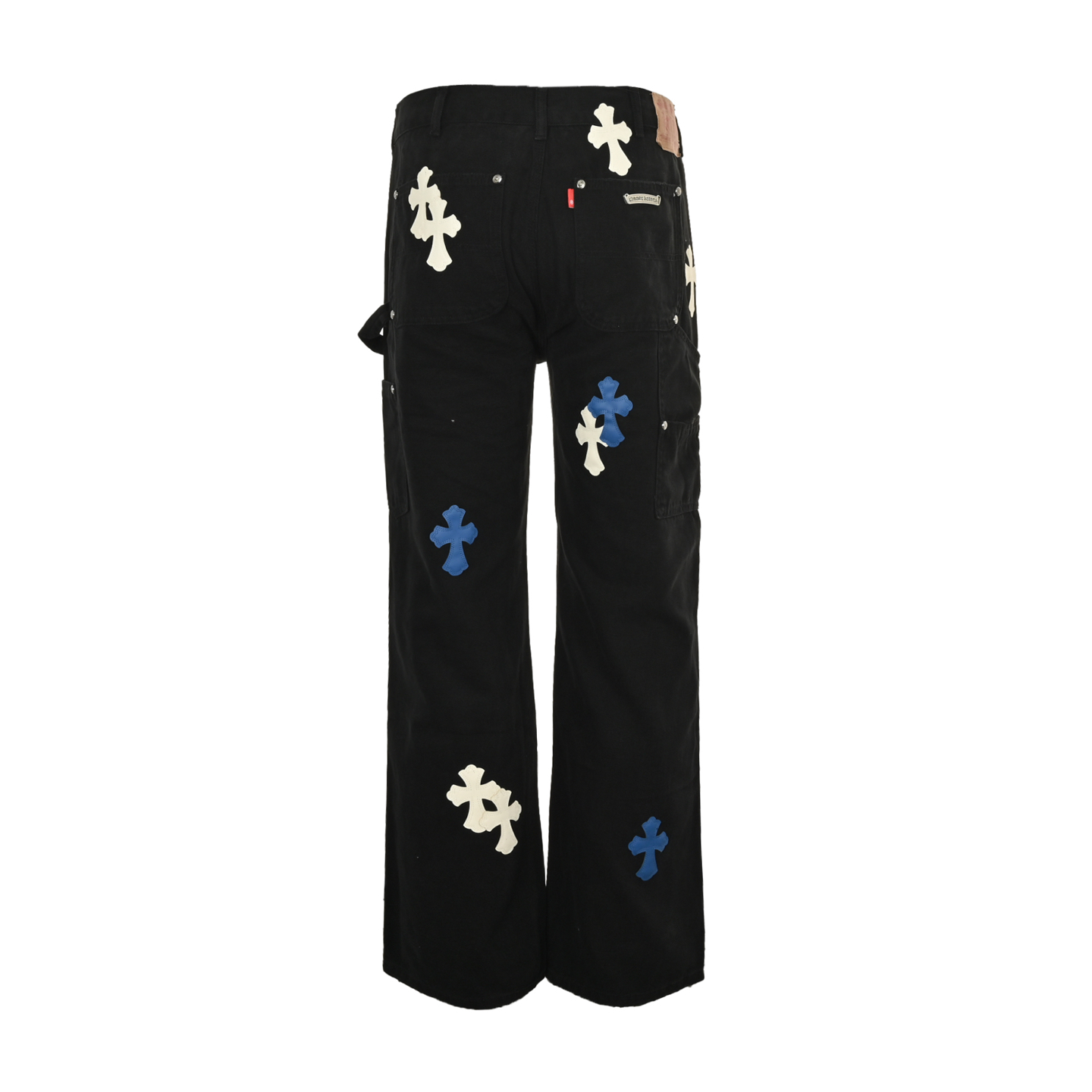 Leather label cross cargo jeans