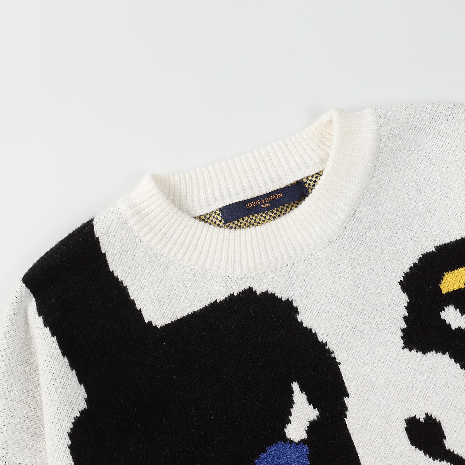 Jacquard crew neck pullover sweater