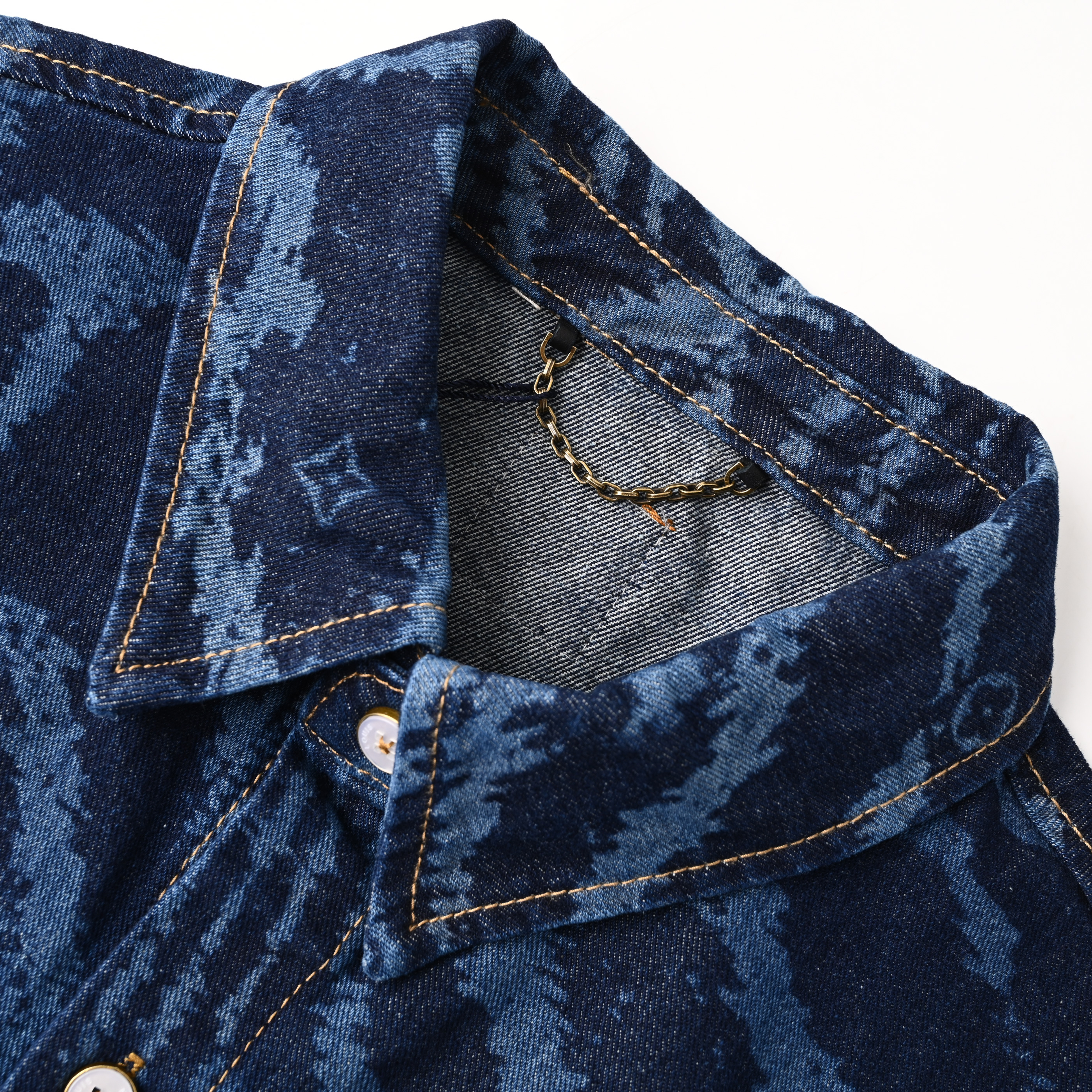 Dark denim short-sleeved shirt