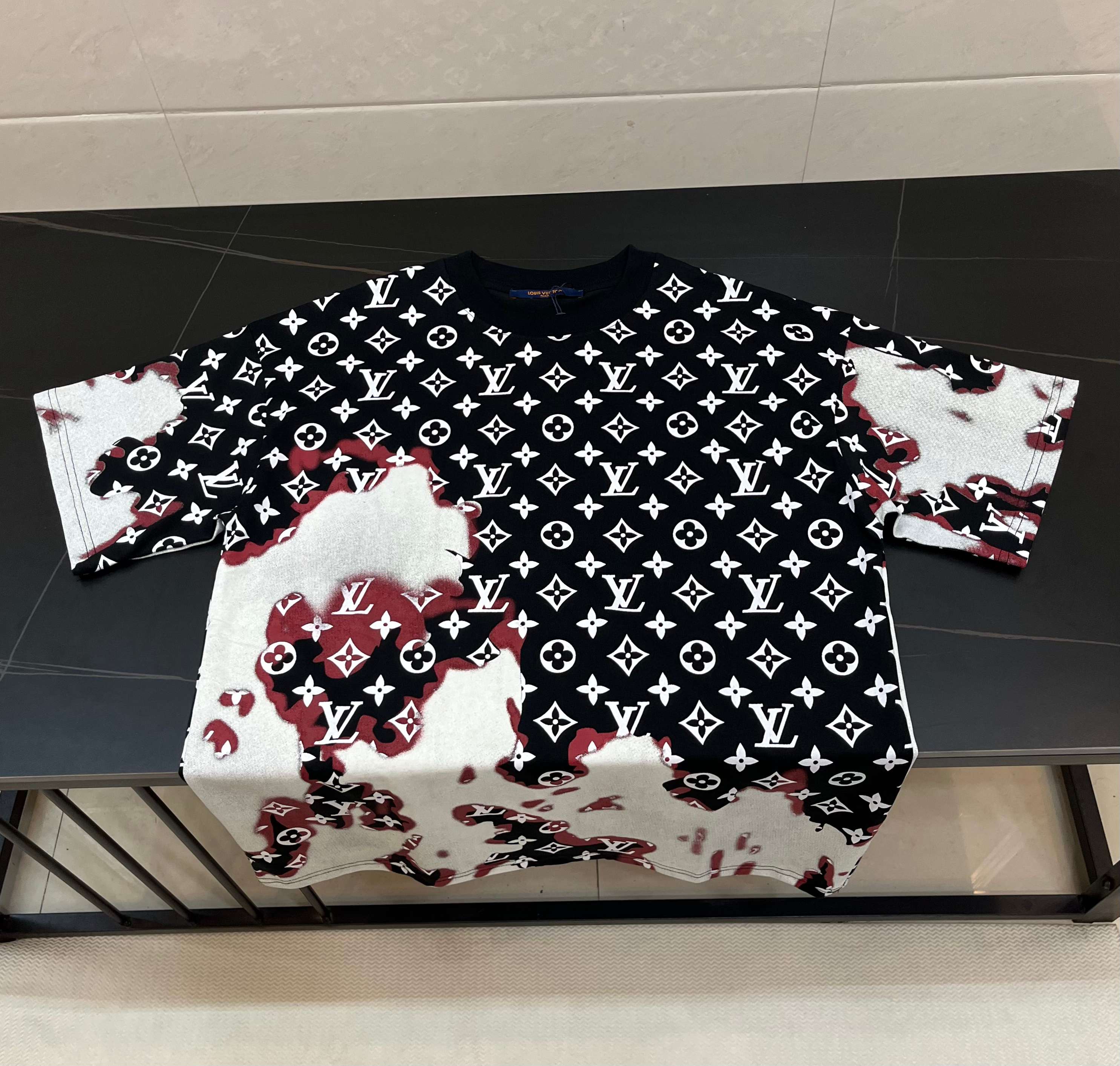 All-over Printed Flame Cloud Crew Neck T-Shirt