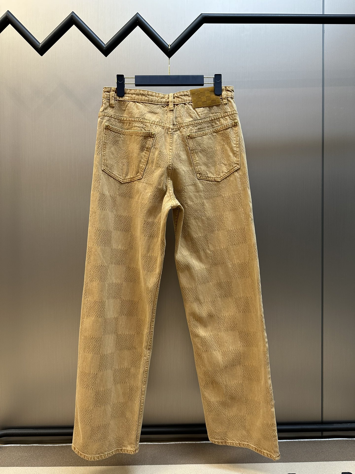 Saddle Checkerboard Denim Pants