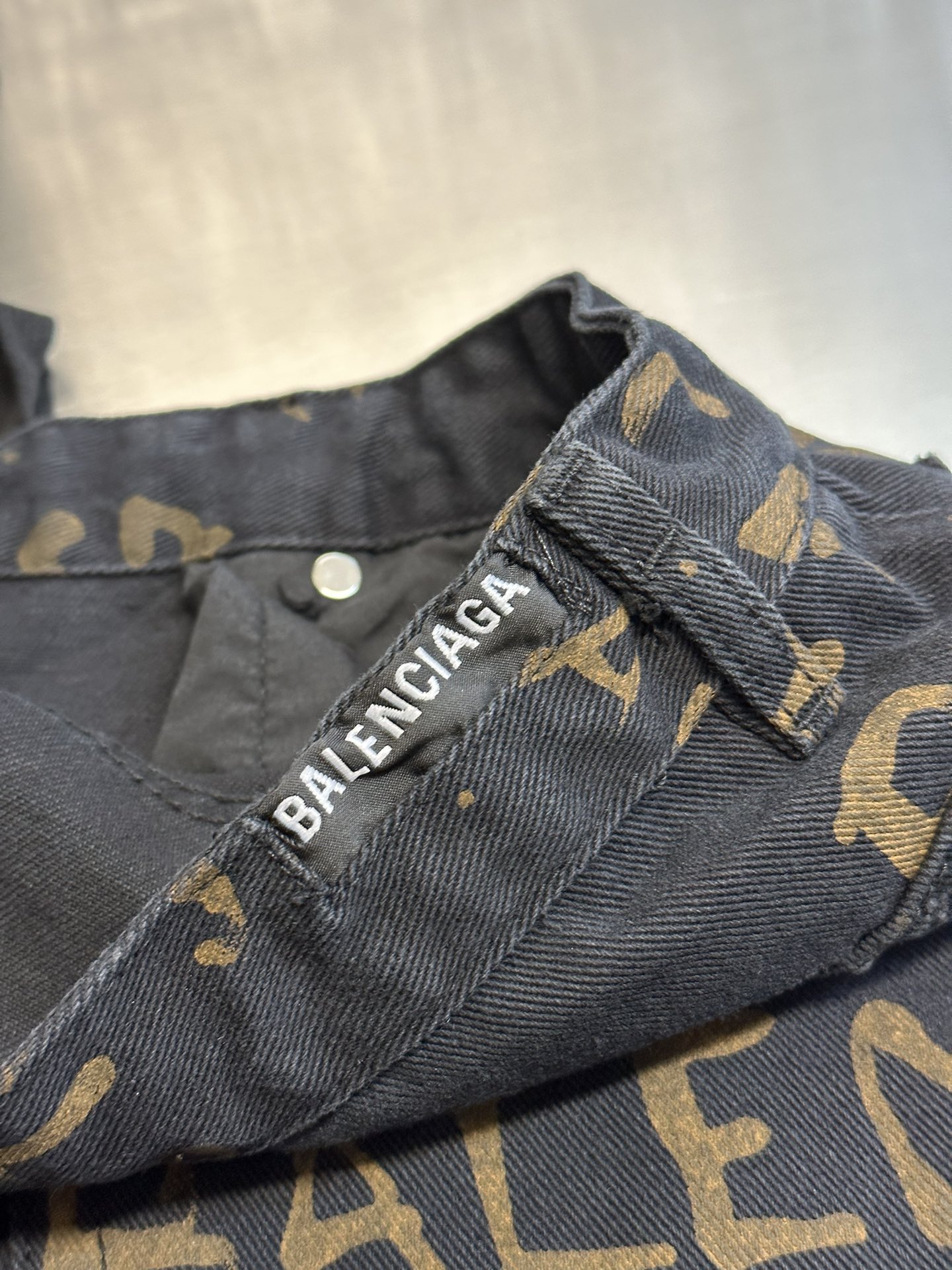 Washed All-Over Printed Jeans