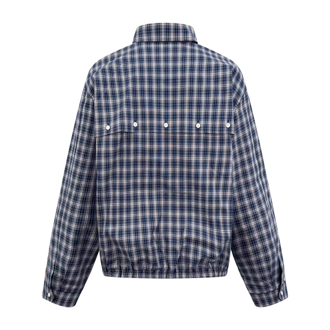 Embroidered check jacket