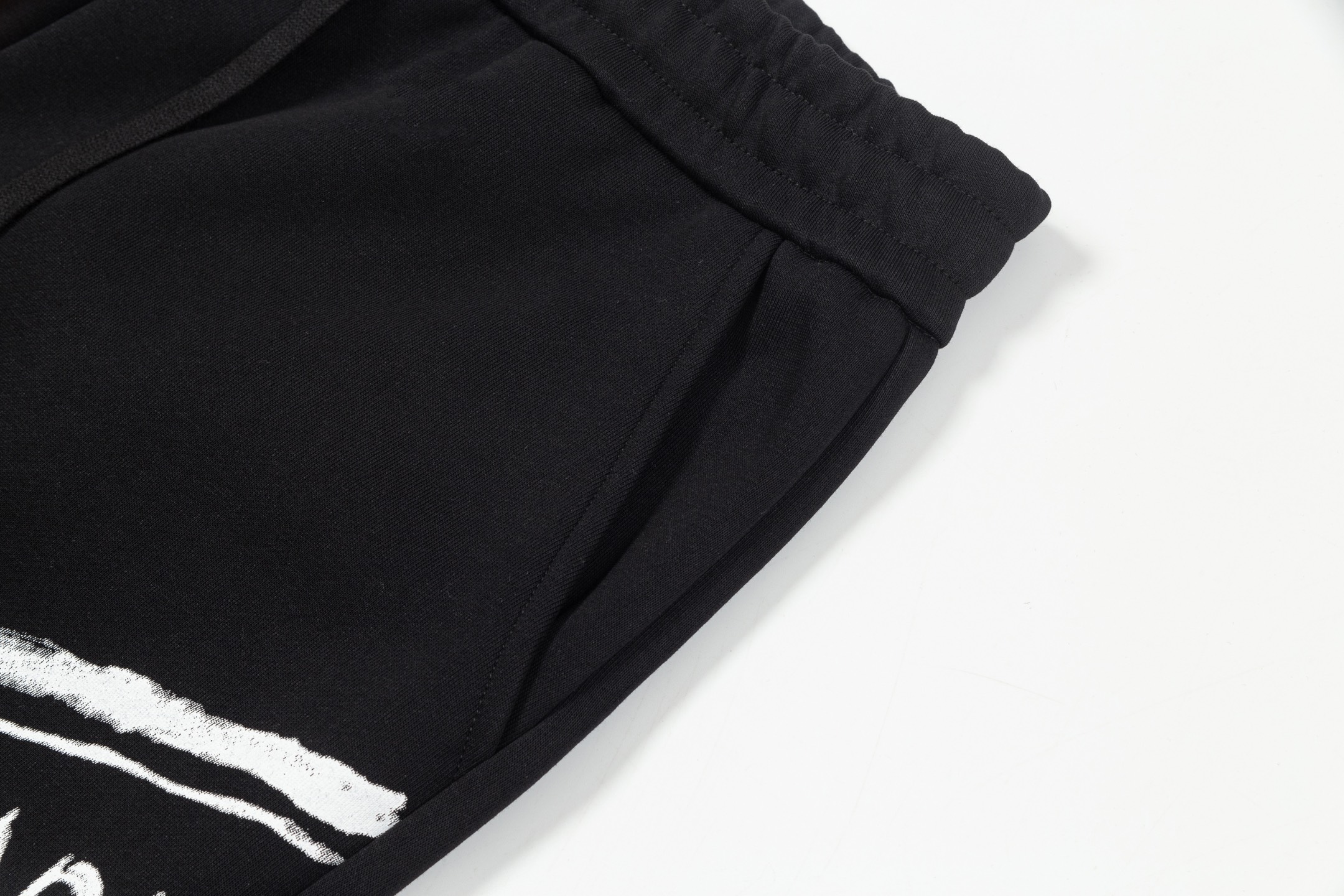 White Graffiti Print Shorts