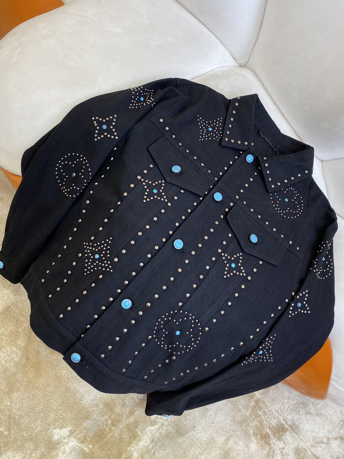 Turquoise Rivet Denim Jacket