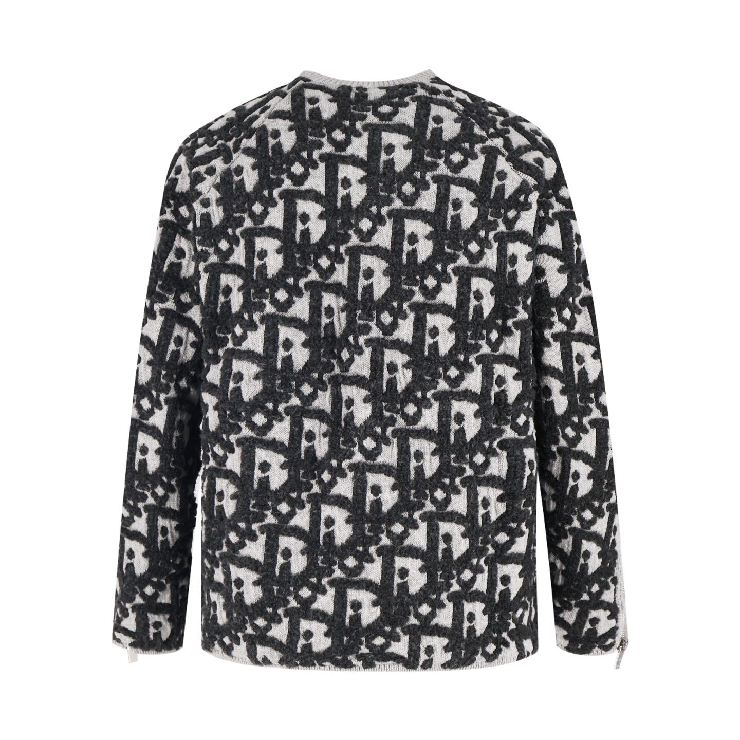 Towel embroidery jacquard crew neck sweater