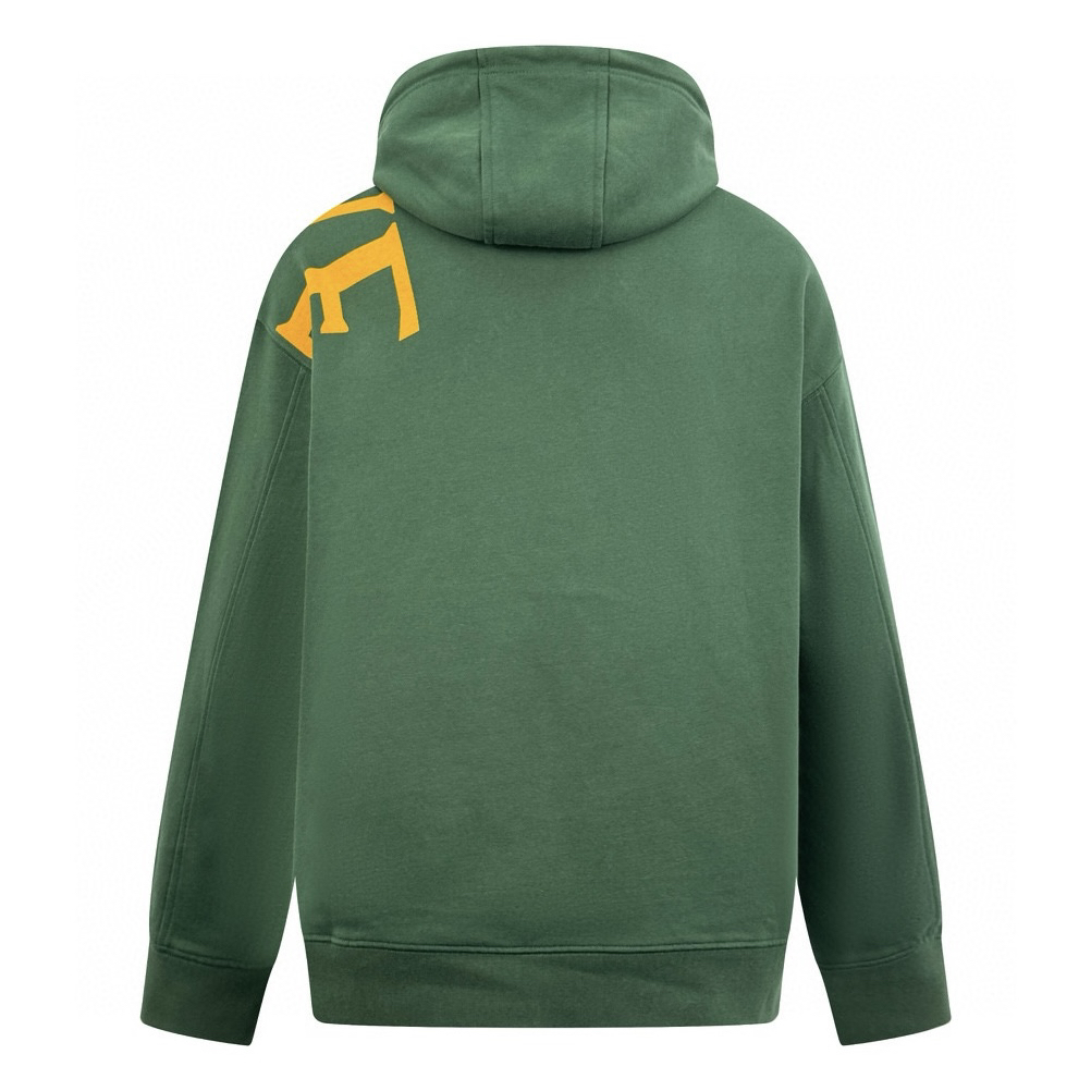 Cross-shoulder letter print hooded sweatshirt