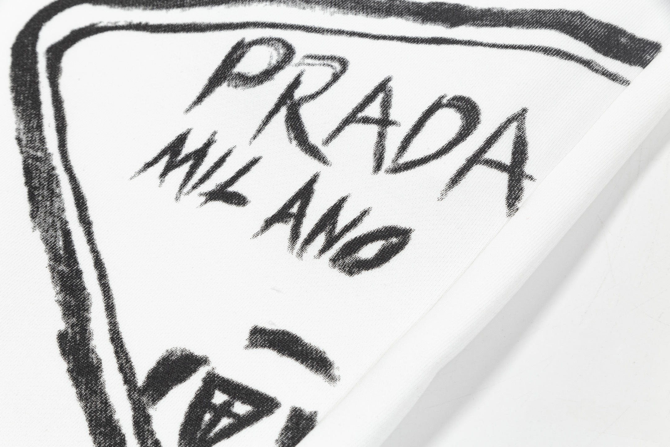 White Graffiti Print Shorts