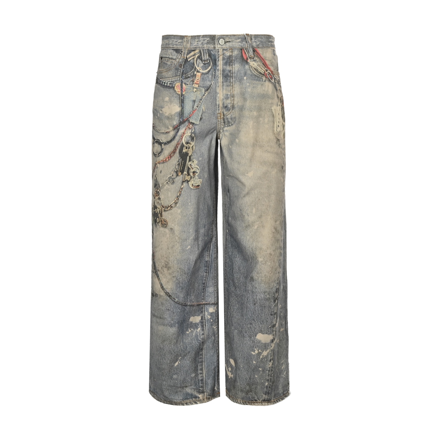 Jeans with chain hanger print