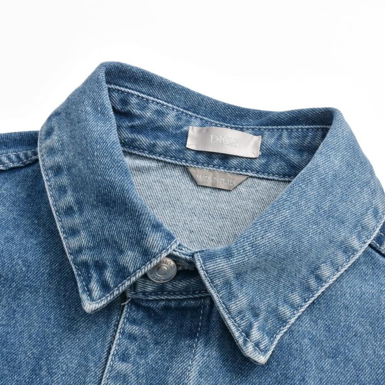 CD rattan embroidered denim shirt