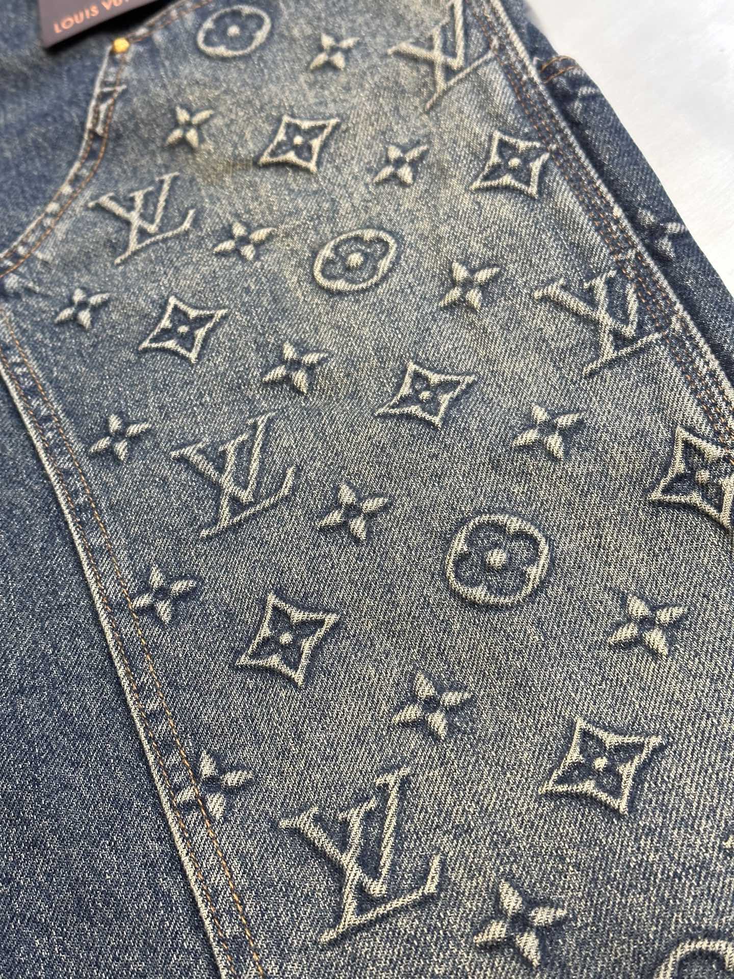 Embossed Floral Denim Jeans