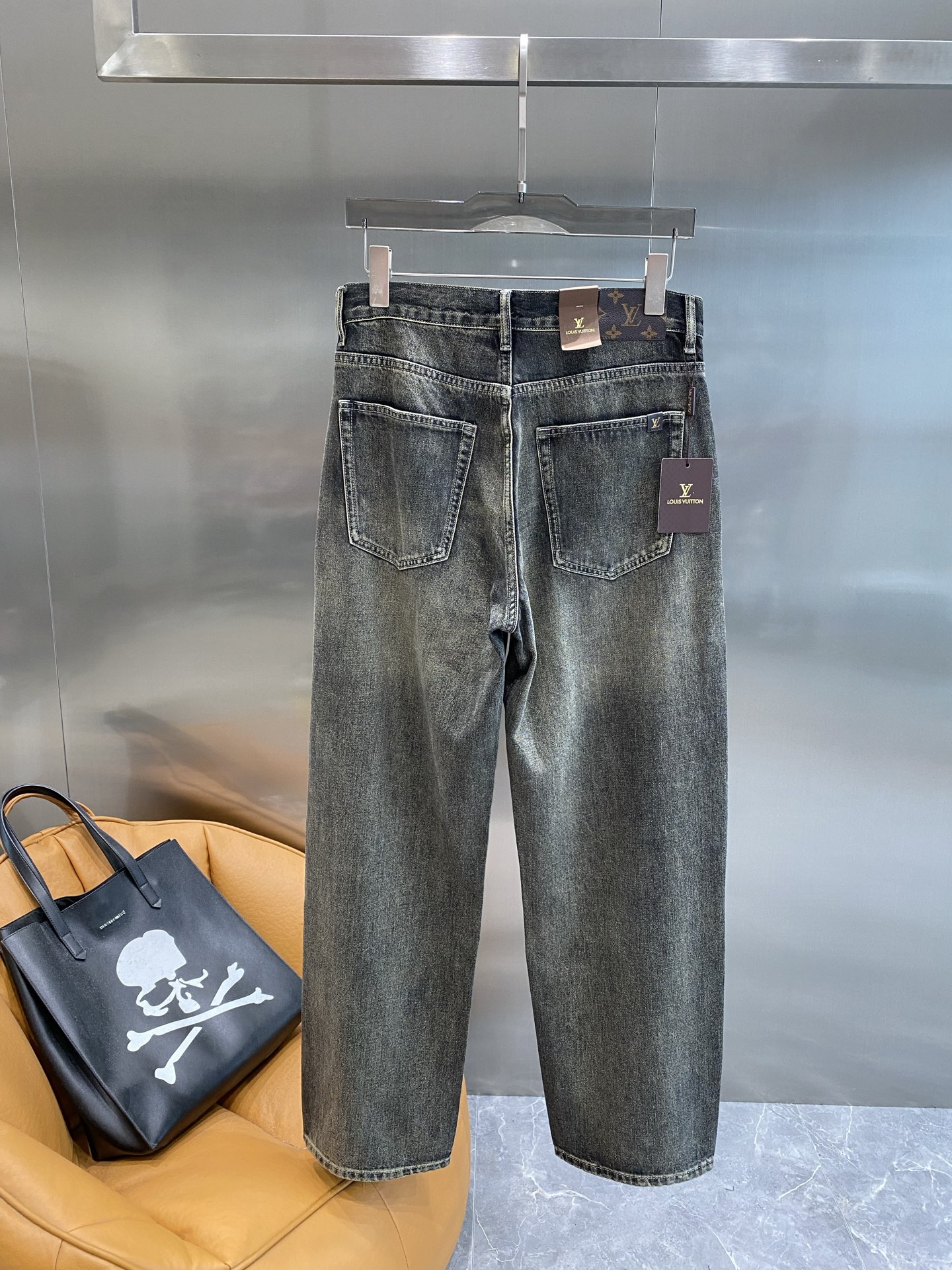 Washed Black Denim Jeans