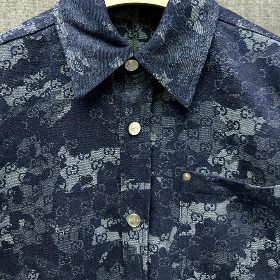 GG jacquard denim shirt