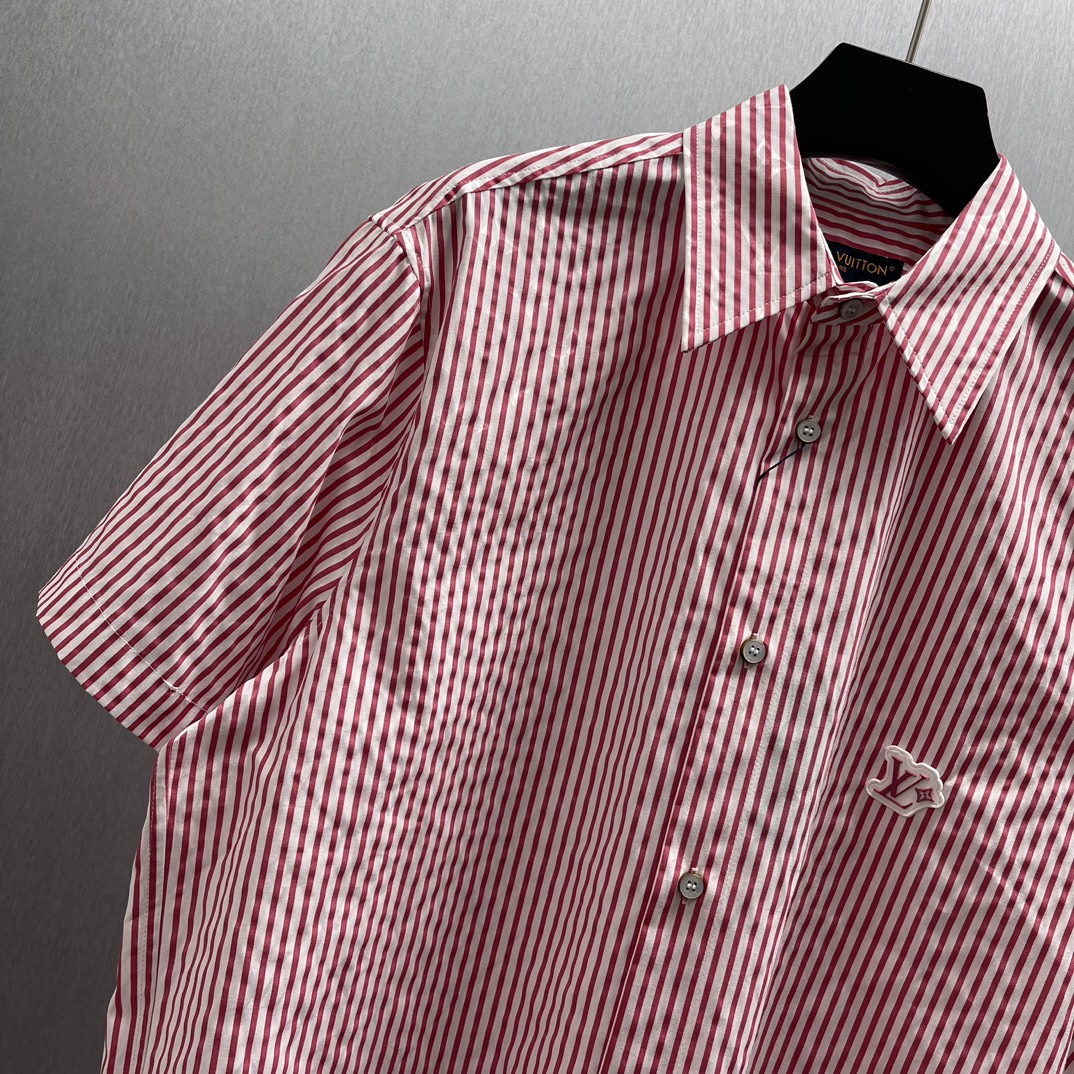 Striped Patchwork Short-Sleeve Shirt