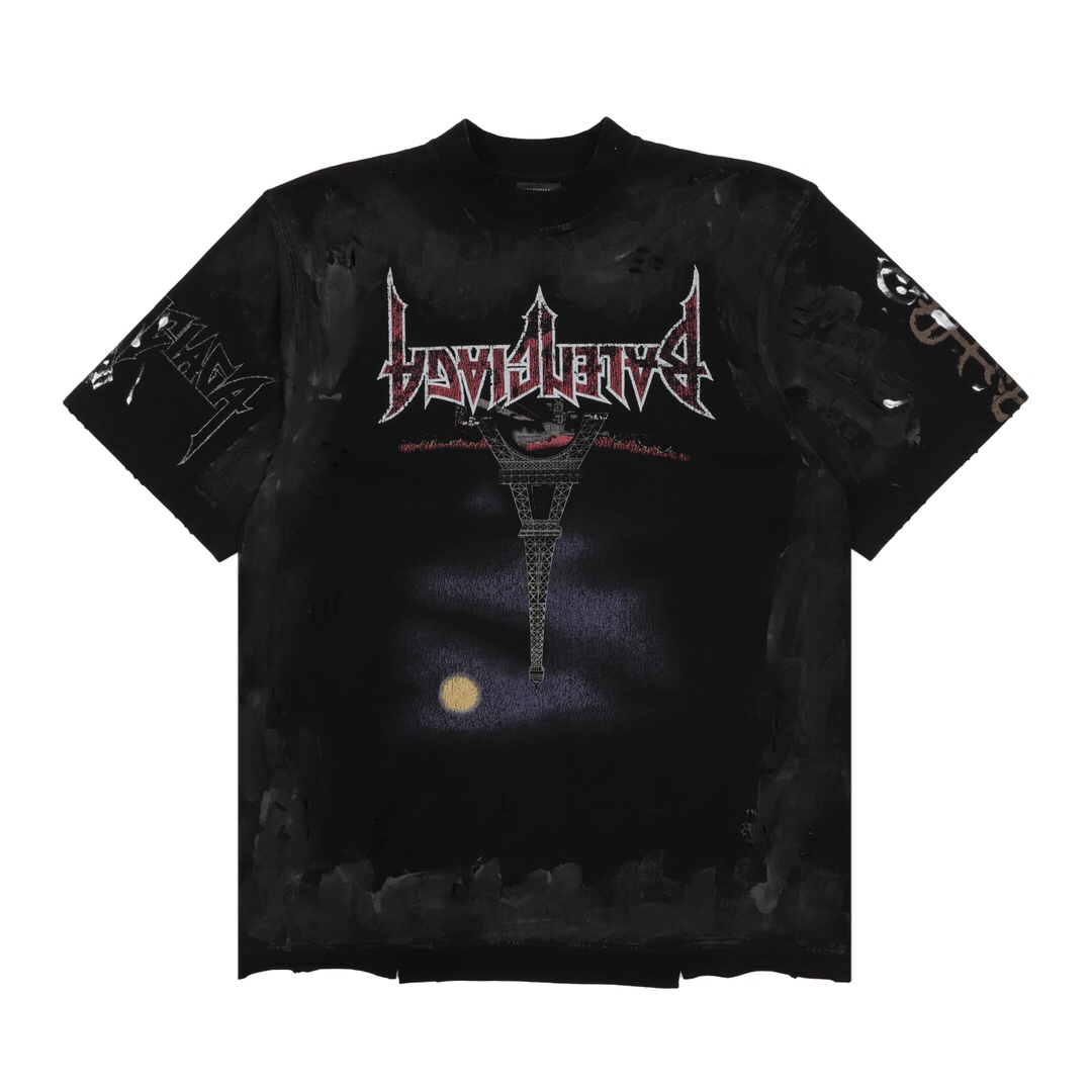 Eiffel Tower T-shirt with moonlight reflection