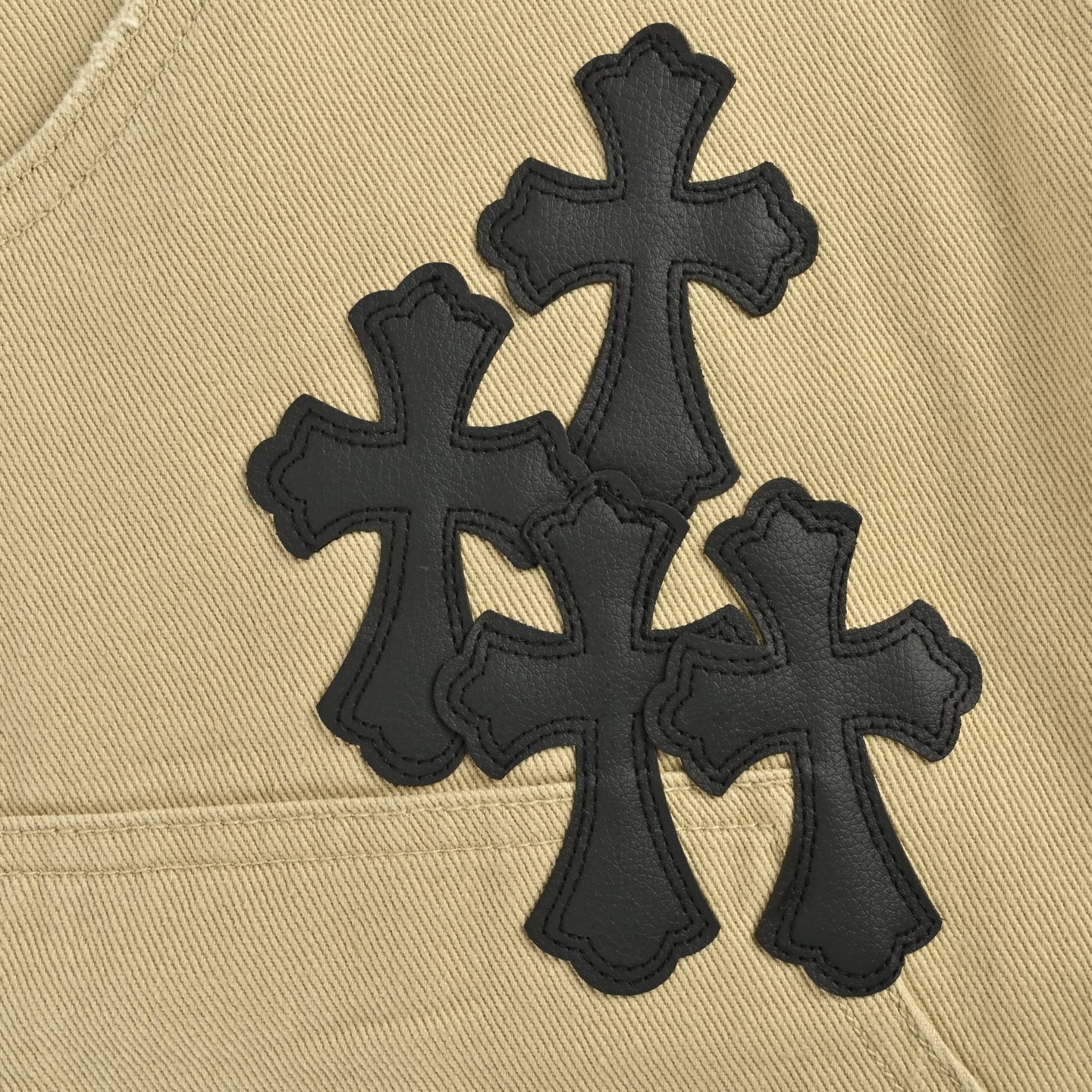 Leather label cross cargo jeans