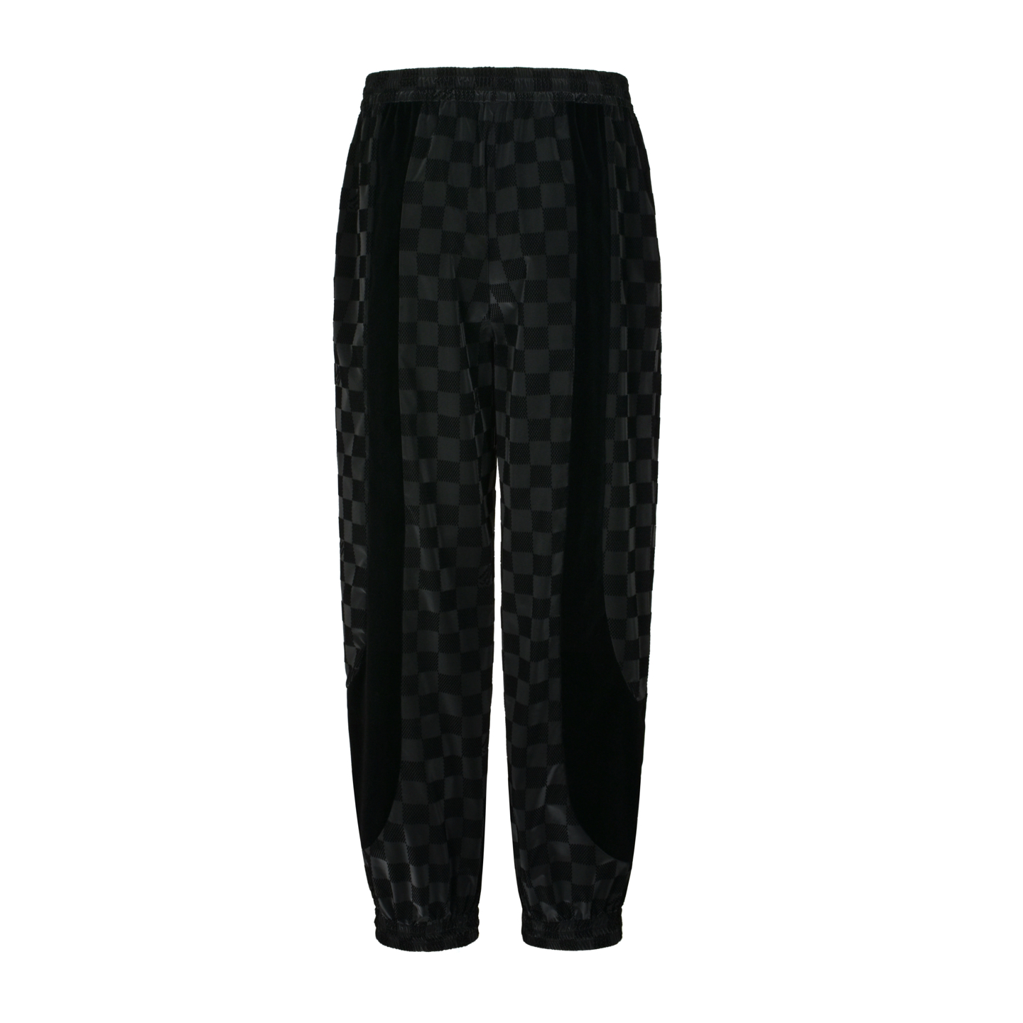 25SS Checkered Letter Flocking Jacquard Cuffed Pants