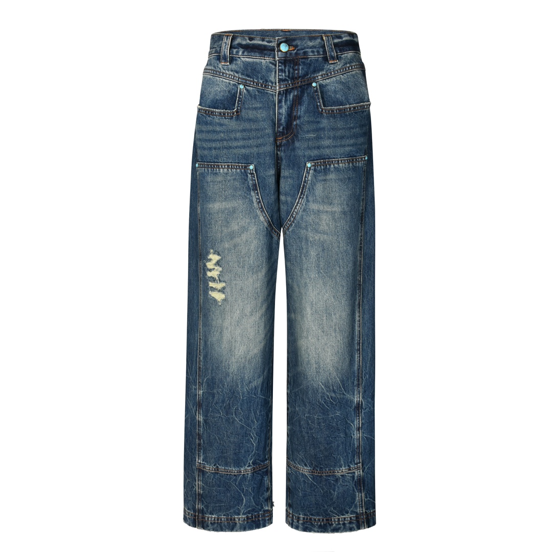 24FW Turquoise Utility Denim Pants