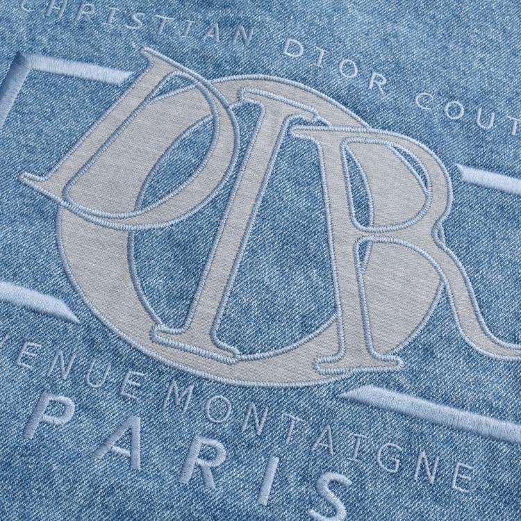 CD rattan embroidered denim shirt