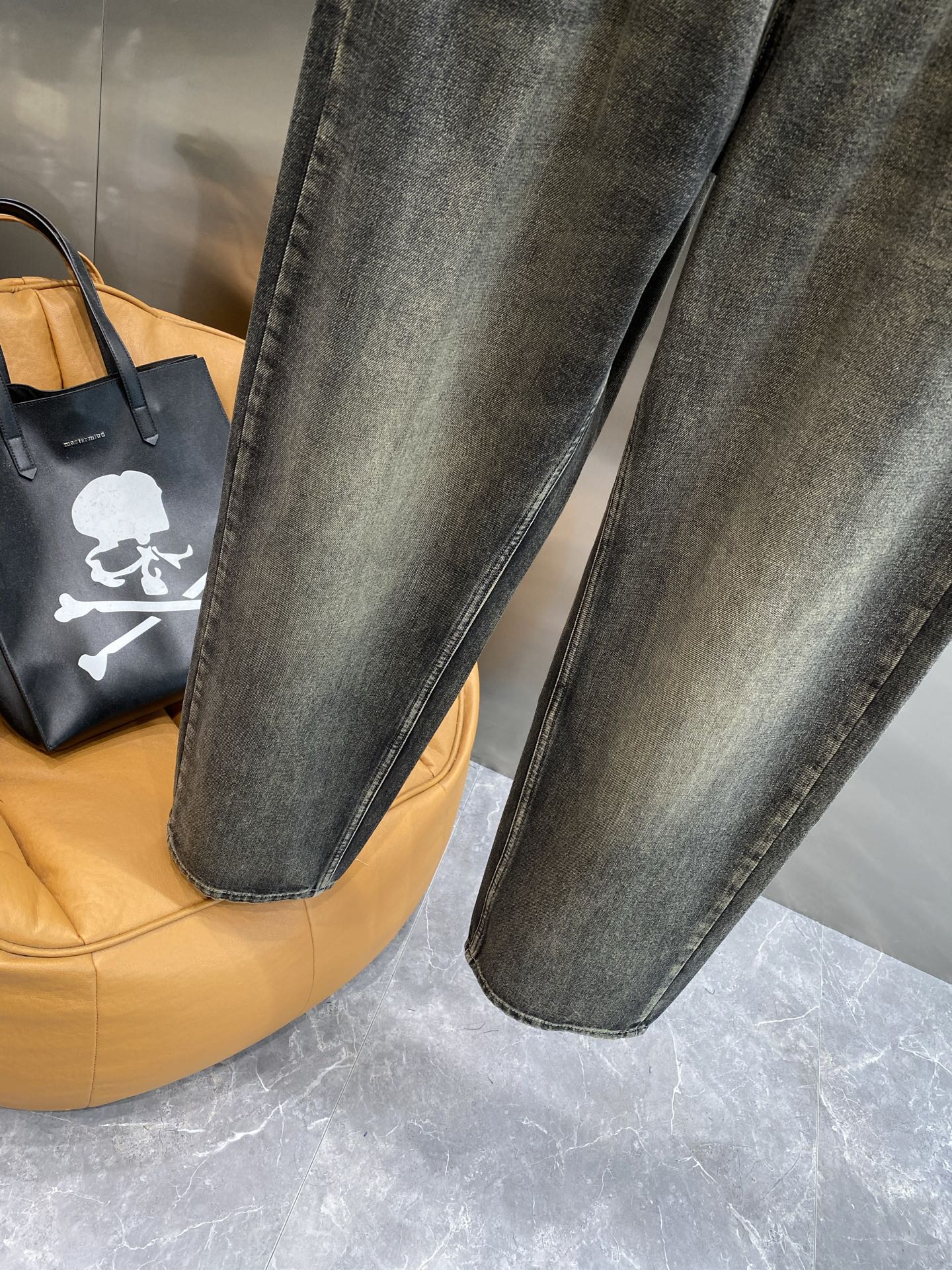 Washed Black Denim Jeans