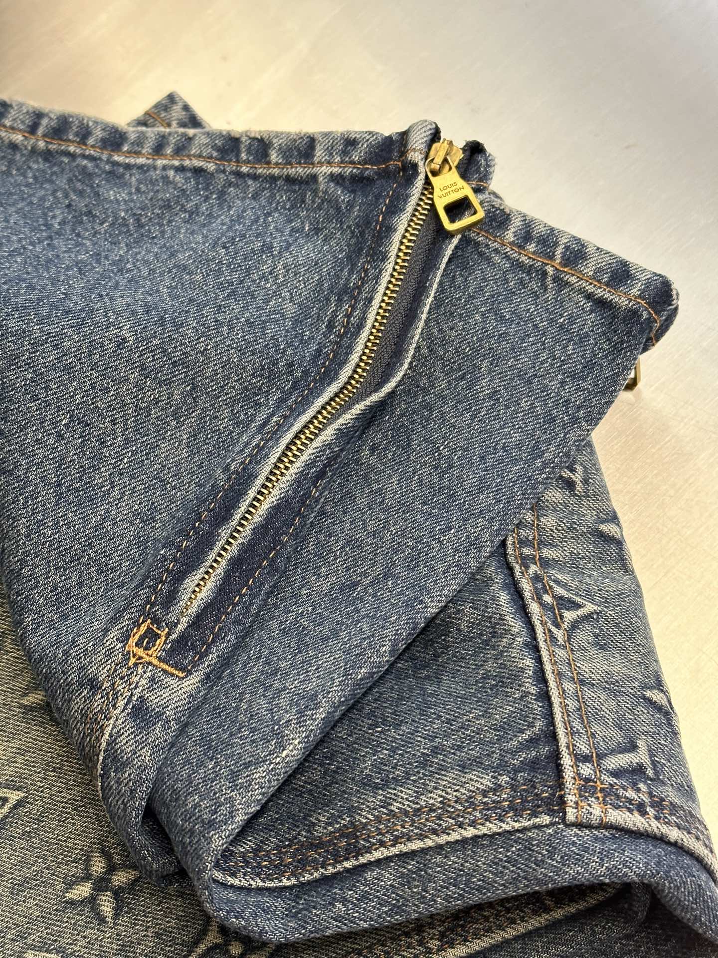 Embossed Floral Denim Jeans