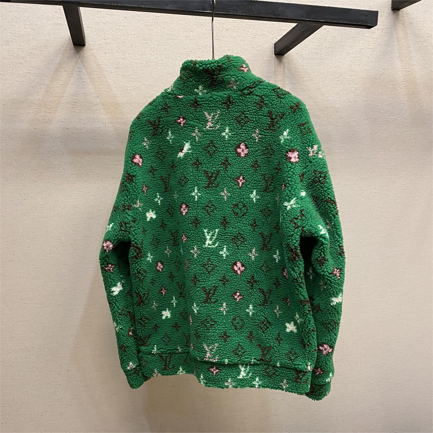 Plush Long Sleeve Stand Collar Coat