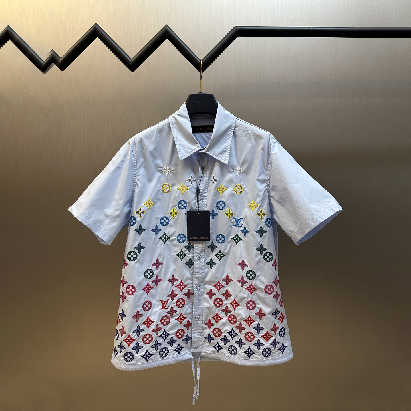 Spring and Summer Classic Rainbow Embroidered Shirt