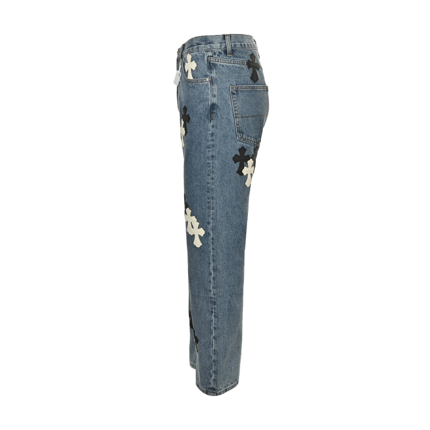 Leather label cross cargo jeans