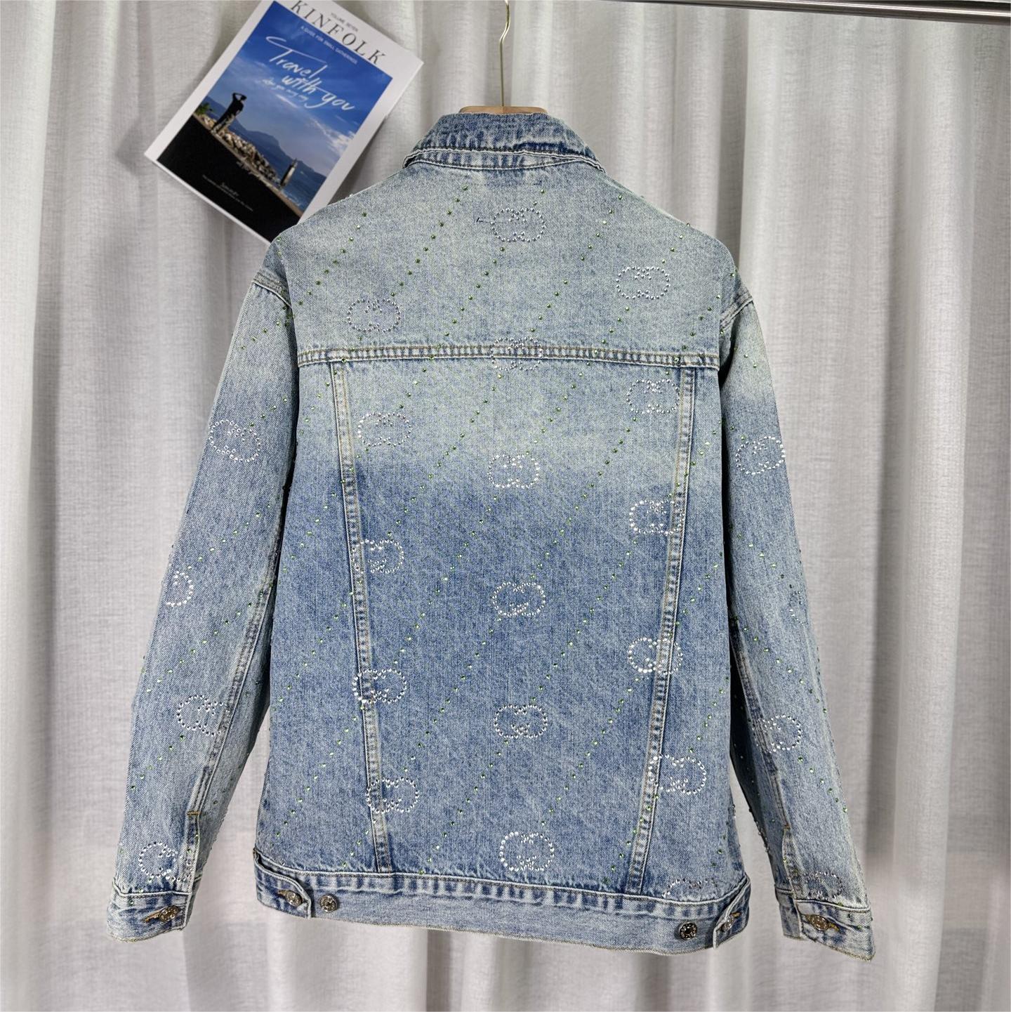 Rhinestone Vintage Denim Jacket