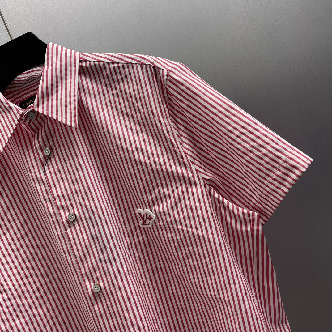 Striped Patchwork Short-Sleeve Shirt