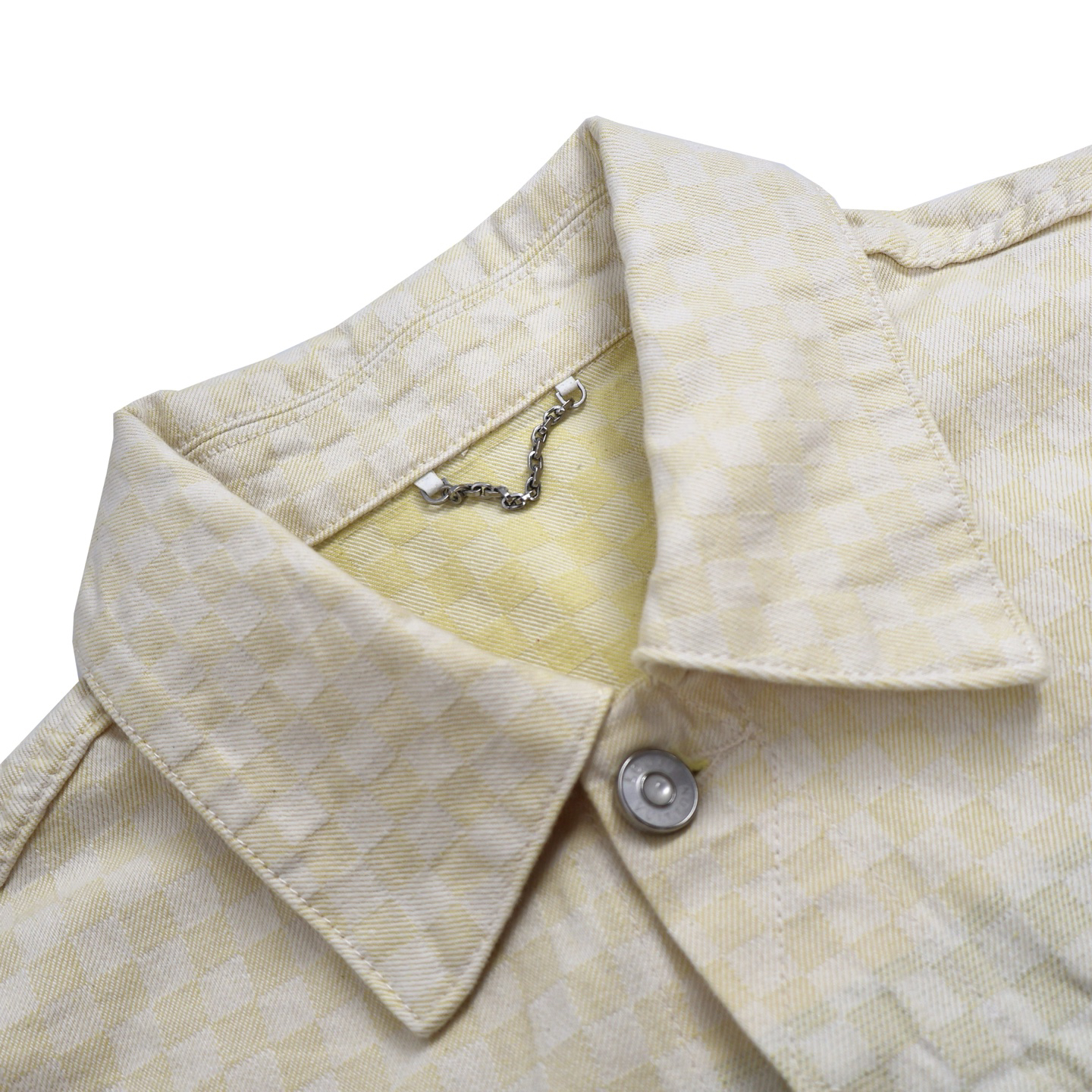 gradient checkerboard denim jacket