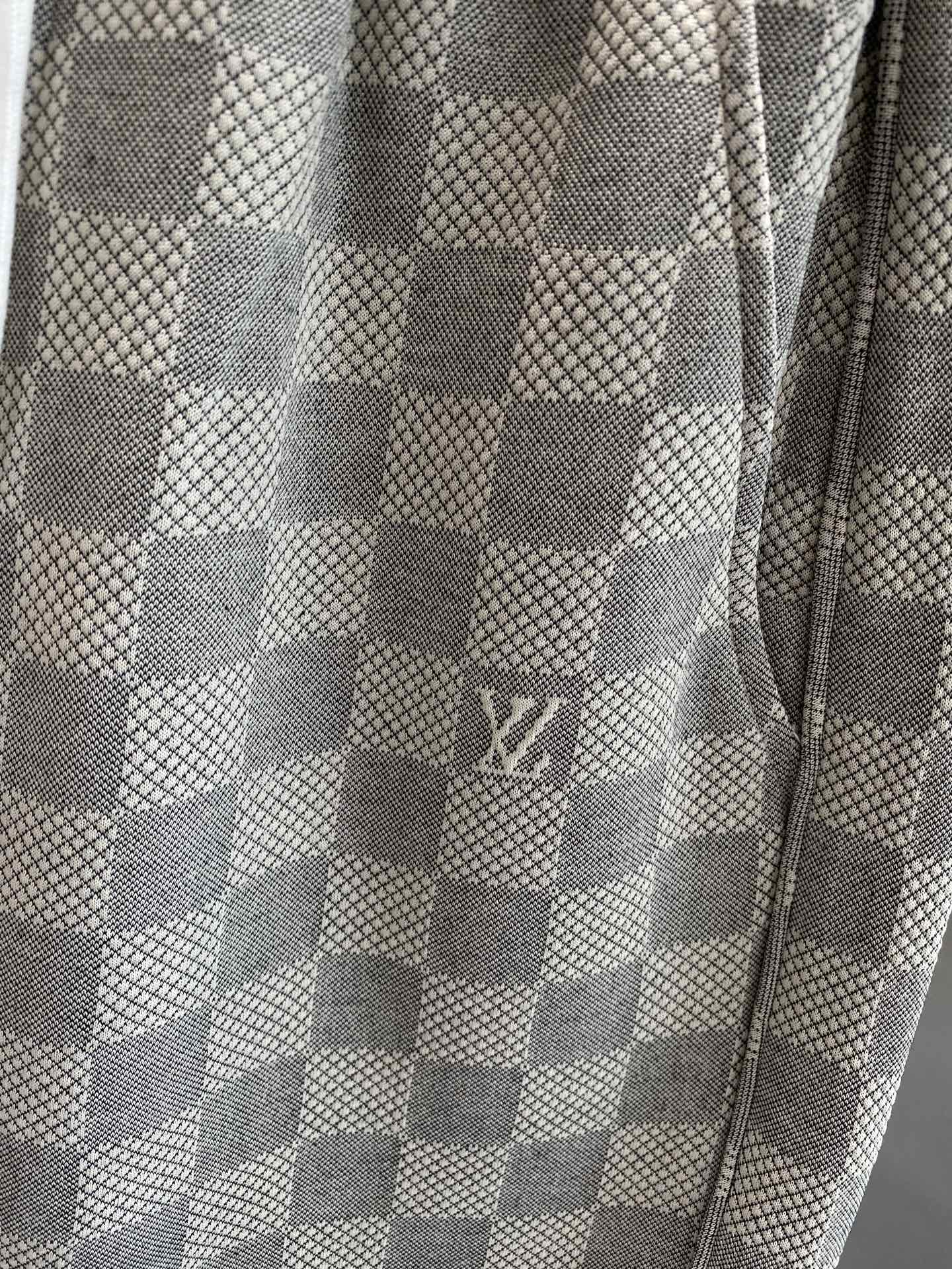 Gray and White Checkered Shorts