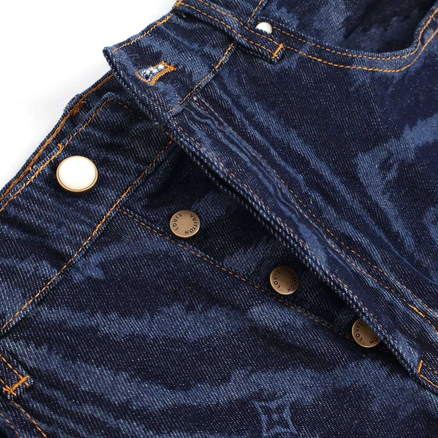 Men's Pixelated Tree Print Denim Jeans